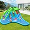 Blue Green Inflatable Water Slide with Double Slides Climbing Wall Splash Pool